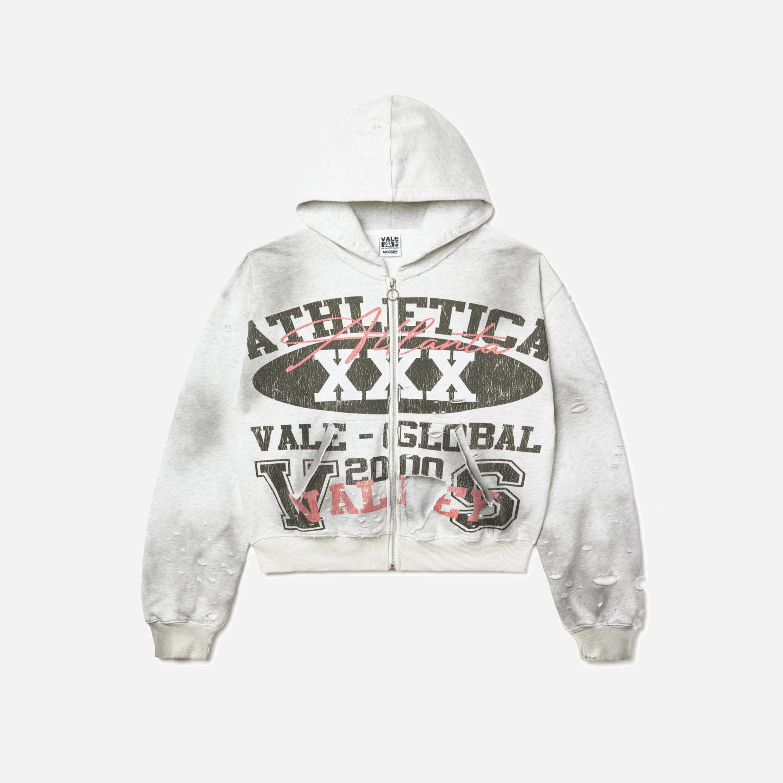 Vale Forever Destroyer Zip-Up Hoodie 'Grey'